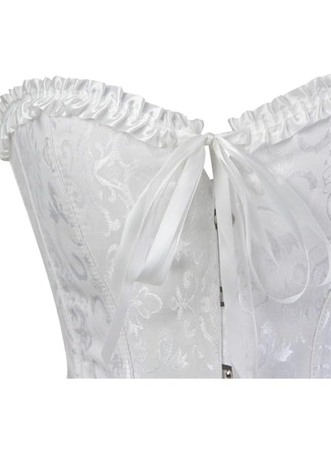 كورسيتات للنساء النهضة الزهرية الدانتيل حتى العظام Overbust كورسيت Bustier Shapewear - Image 3